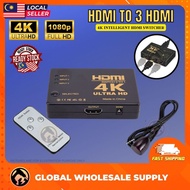 [READY STOCK] Mini Port HDMI Switch Switcher HDMI Splitter HDMI Port 1080P Video 4Kx2K HUB UHD hdmi 