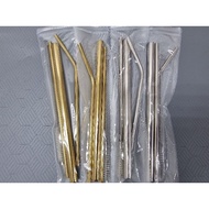 Reusable Metal Stainless Steel Straw Set with Cleaning Brush