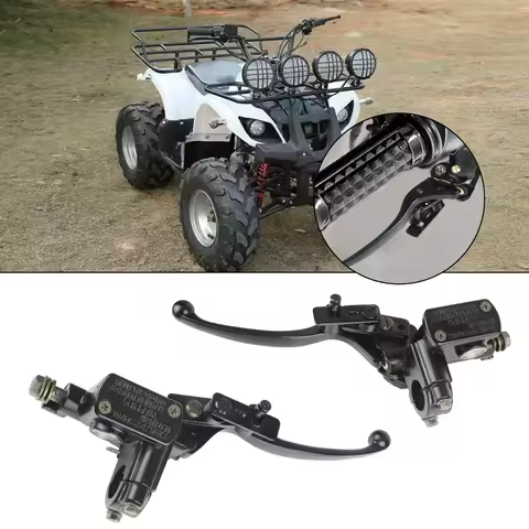 1 Pair L&R Front Master Cylinder 22mm Hydraulic Brake Lever With Parking Brake & Stop Switch For 50c