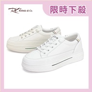 [Robinlo] Genuine Leather Inner Heightening Thick-Soled White Shoes Inner Heightening White Shoes Th