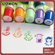 LIZMON 5Pcs Teacher Seal Stamp, Cute Animals Praise Spanish Seal, Portable Set Award Encourage Stude
