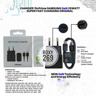 Charger Carger Set Adaptor + Cable Samsung GAN USB C to C 25W OriginalOriginal Super Fast Charge GAN