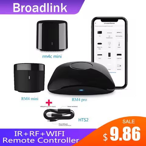 BroadLink RM4 Pro/MINI+ HTS2 Version with Temp and Humidity Sensor Wireless Universal Remote Hub Sma