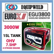 EUROX EGU3800 GASOLINE GENERATOR 3000W (PETROL) 4T 7.5HP 212CC 4-STROKE ENGINE 3.0KW 3.0KVA 3600RPM