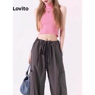 Lovito Women Casual Sleeveless Crop Top L45ad028