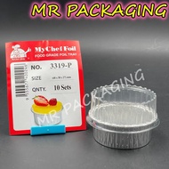 3319-P Aluminium Foil Tray with Clear Lid [ 10sets ± ] Bulat / Round My Chef Foil Tray 3319 - P