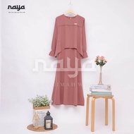 Gamis Alika by Naya Muslimahwear simple elegan harian dengan tali pingang modis