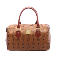 【二手】 MCM手提包，VisetosブラウンPVC 塗層帆布皮革，Visetos 波士頓包，女士，二手 B