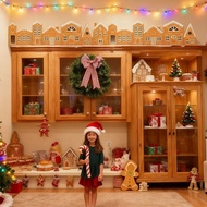 Diy Gingerbread Village Cardboard Set For Family Fun, Christmas Holiday Decor Parent-child I2w1