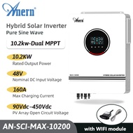 Anern 8.2KW/10.2KW Hybrid Solar 48V Hybrid Off Grid Inverter MPPT Solar Inverter with Dual PV Inputs