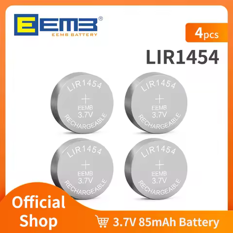 EEMB LIR1454 3.7V 85mAh Button Battery Rechargeable Lithium-ion Battery Coin Cell for Earphone ithiu