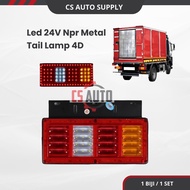 Led 24V Npr Metal Tail Lamp 4D Lampu Belakang Lori Trailer 2 Bateri