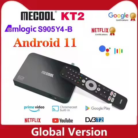 Mecool KT2 Android 11 TV Box Amlogic S905Y4-B Google Netflix Certified Support DVB-T2/T 2T2R Wifi 4K