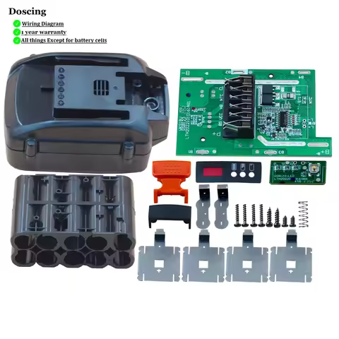 Doscing WA3578 LED Battery case With PCB BMS Circuit Board for Worx 20V DIY Capacity Lithium Electri