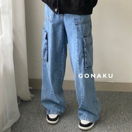 [Gonaku] Toby Jeans Cargo Pants Bigsize | Ripped Jeans | Ripped Cargo | Jumbo Long Cargo Pants | Wom
