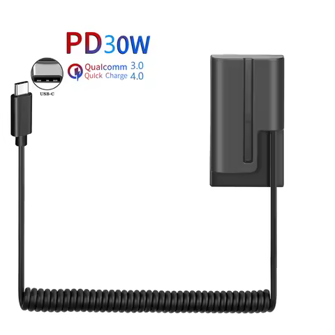PD USB-C NP-F series Dummy Battery for Sony NP-F550/770/570 NP-F970 Power LED Light Feelworld Atomos