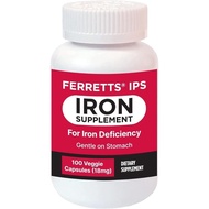 Iron Supplement Capsules 18mg (IPS) - 100-Day Supply of Gentle Iron Supplement for Women & Men - Non