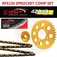 428HD HBG -124L RFS150 RFS150I BENELLI SPROCKET SET GOLD HTM RACING ORIGINAL