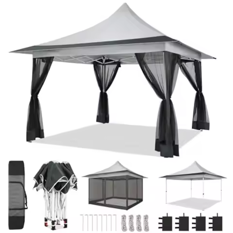 12x12 Pop up Gazebo on Clearance Outdoor gazebo with Mosquito NettingWaterproof Roof Tent carpas par