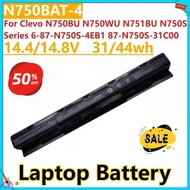 New N750BAT-4 Laptop Battery 14.4/14.8V For Clevo N750BU N750WU N751BU N750S Series 6-87-N750S-4EB1 