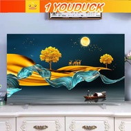 TV dust cover  Chinese high-end luxury velvet  55 inch LCD monitor set 42/43 inch  dust  oil-proof 32 inch 65 inch 50 inch home decoration printed pattern desktop hanging universal