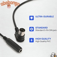 ABEBONGOTF 6.35mm to MIDI 5 Pin Cable, 6.35mm 90 Degree Sound Adapter Cable, Universal Plug and Play