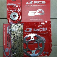 SPROCKET SET Y15ZR RCB (REAR SPROCKET+ FRONT SPROCKET+ CHAIN GOLD RCB 428HS×122L