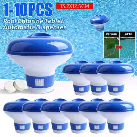 1-10PCS Pool Chlorine Floater Water Disinfection Purifier Floating Pill Chlorine Bromine Tablets Dis