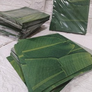 100 Pcs Kertas Nasi Motif Daun Pisang Laminasi Bungkus Nasi