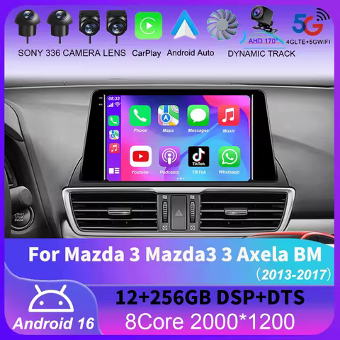 Android 16 For Mazda 3 Mazda3 3 Axela BM 2013 - 2017 Car Radio Multimedia Video Player Navigation GP