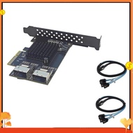 MINISAS SFF-8087+ SATA Expansion Card 2-Port Interface PCI-E 1x 3.0(1x, 4x, 8x, 16x Slots) to 9-Port