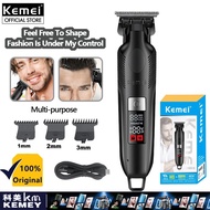 Kemei เครื่องเล็มผม KM-2284ปัตตาเลี่ยนมืออาชีพสำหรับผู้ชายร้านตัดผมแบบชาร์จไฟได้มีดโกนตัดผมจอแสดงผลแ