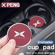 ＸPENG G3 G6 G9 X9 car center console cup pad alloy leather Cup Coaster Heat Resistance Waterproof an