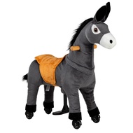 REWISS Ride On Horse Natural Mechanical Kids Real Walking Horse Small Donkey Horse Toddlers Plush Po