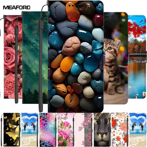Leather Wallet Cover For Realme 11 Pro 5G Case 11Pro Flip Stand Book Card Seascap Cover For OPPO Rea