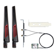 10Dbi Antenna Wi-Fi 6E AX210 Bluetooth 5.3 5374Mbps 2.4Ghz 5Ghz 6Ghz 802.11ax/ac M.2 2230 Key E Desk