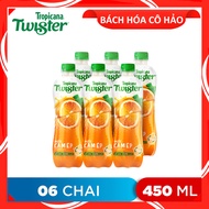 LỐC 6 CHAI NƯỚC CAM ÉP ORANGE JUICE TROPICANA TWISTER 450ML