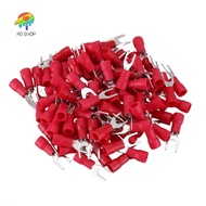 100 Pcs 4mm Fork AWG 22-16 Pre Insulated Terminal Cable Lug