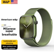 W&P สายนาฬิกาอัจฉริยะ  สายโลหะสแตนเลส Ultra 2 Milan iWatch S10/9/8/7/6/5/SEWP เข็มกลัดแม่เหล็กโลหะ P