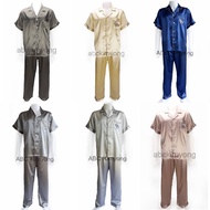 ชุดนอน ชุดนอนชายซาตินแท้ แขนสั้น+ขายาว Freesize(XL), XXL Vana Sleepwear (รุ่นใหม่ปักลายกระต่าย)