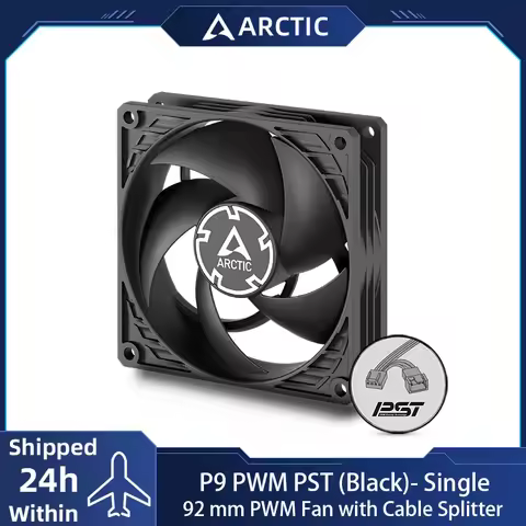 ARCTIC P9 PWM PST 92mm Black Fan with Cable Splitter - Optimized for Static Pressure -200-3000 RPM -