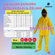 ORIGINAL Yellow Safety Raincoat Samudra Raincoat Jacket Pants - Yellow ki