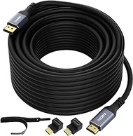 4K DisplayPort to HDMI Cable 50FT, 4K@60Hz HDR, High Speed Active Display Port to HDMI Cable UHD Converter, Uni-Directional Cord, Support 4K@60Hz 2K@120Hz 1080P for HDTV, Monitor, Projector