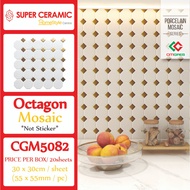 CITIGRES CGM5082 OCTAGON WHITEGOLD PORCELAIN MOSAIC 30x30cm/MOZEK/CERAMIC TILES/MOZEK DAPUR/WALL TIL