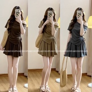 Women's Off-Shoulder Top Set with Flared Shorts Set Women's Off-Shoulder Drawstring Elastic Top Set 