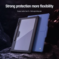三星 Samsung Galaxy Tab S9 / Tab S9 / Tab S9 Ultra - Nillkin 悍甲Pro系列 平板皮套 智能休眠喚醒 三折翻頁 保護殼 內置筆槽 Bumper Leather Smart Cover Trifold Stand Tablet Protective Case With Pencil Holder (Multi-angle folding style)