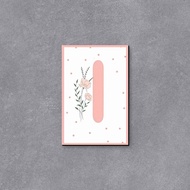 Hiasan kamar cewek aesthetic Poster dinding huruf abjad pink Pajangan Wall decor
