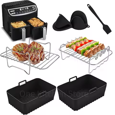 Air Fryer Accessoires Set For Ninja AF400EU AF300EU Double Stack XL Silicone Air Fryer Mold Grill Ra