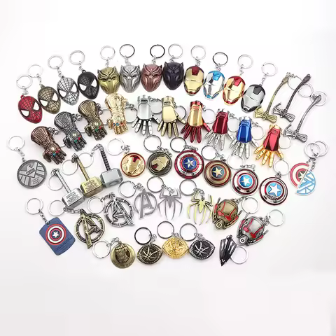 Disney Super Hero Marvel Keychain Legends Avengers Iron Man Spiderman Hulk Captain America Hammer Of