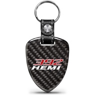 Made for HEMI 392 Logo Real Black Carbon Fiber Large Shield-Style Key Chain